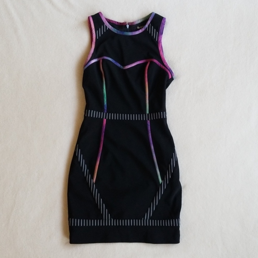 Urban Outfitters Blue Juice Mix It Up Rainbow Trim Dress UO